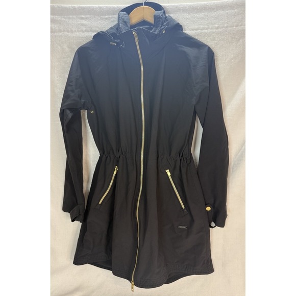 Athleta Jackets & Blazers - Athleta Size Small Hooded Black Rain Jacket / Windbreaker
